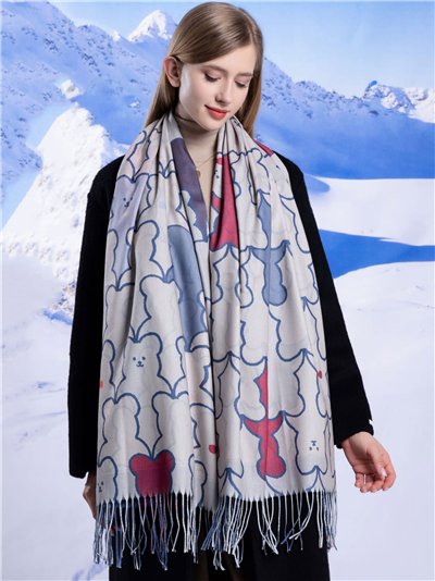 Bufanda reversible estampado ositos