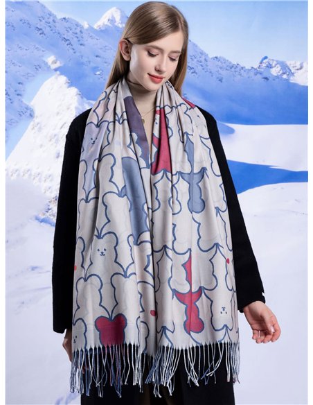 Bufanda reversible estampado ositos