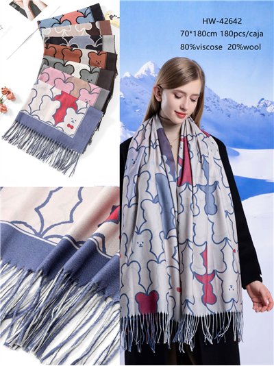 Bufanda reversible estampado ositos 2