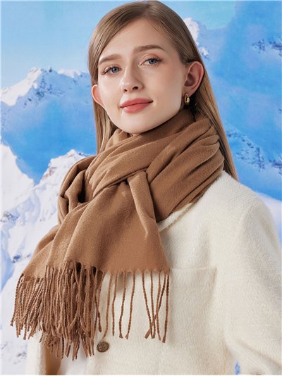 Bufanda lisa básica con flecos