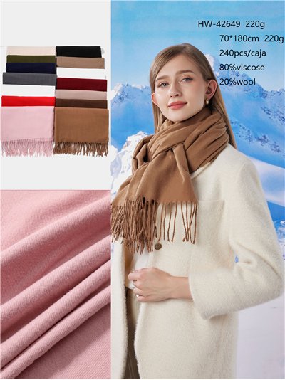 Bufanda lisa básica con flecos 2