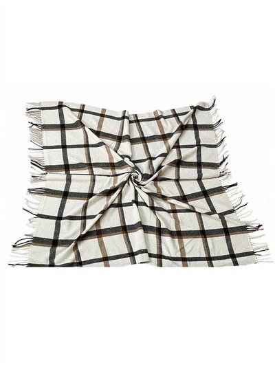 Pañuelo cuadrado de cuadros con flecos