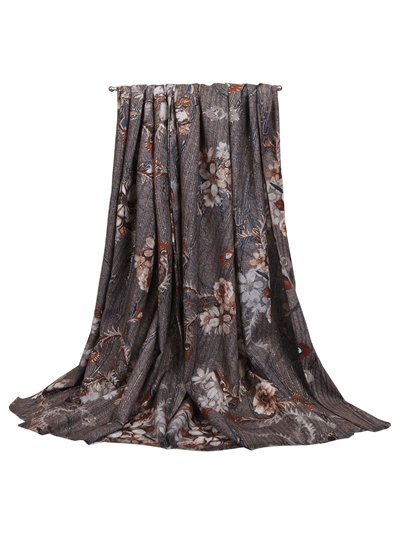 Bufanda flores vintage con brillo dorado