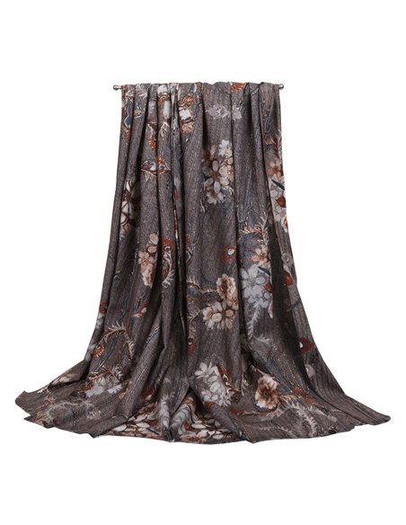 Bufanda flores vintage con brillo dorado