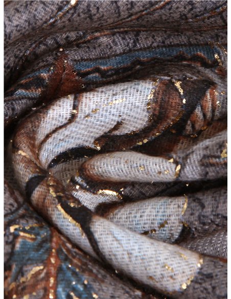 Bufanda flores vintage con brillo dorado