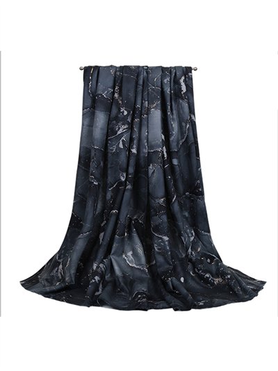 Bufanda efecto mármol con brillo dorado