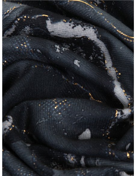 Bufanda efecto mármol con brillo dorado