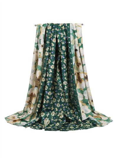 Bufanda flores pequeñas con brillo dorado