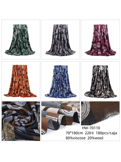 Bufanda estampado geométrico con brillo dorado 2