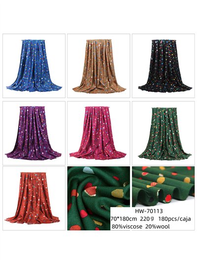 Bufanda lunares metalizados multicolor 2