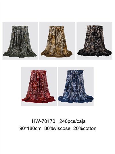 Pañuelo estampado metalizado desflecado 2