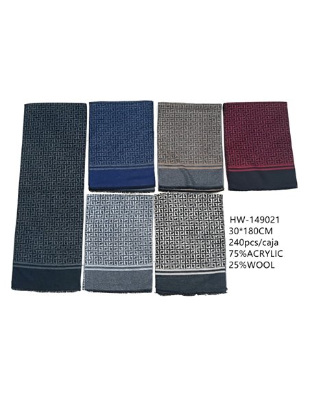 Bufanda hombre dibujo geométrico griego