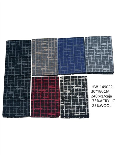 Bufanda hombre cuadros irregulares 2