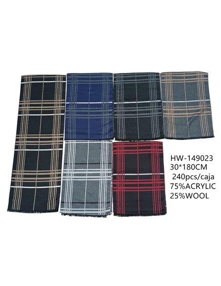 Bufanda hombre cuadros cruzados