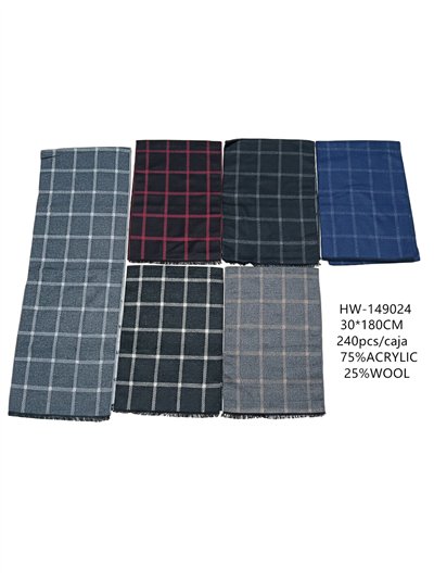 Bufanda hombre cuadros finos clásicos 2