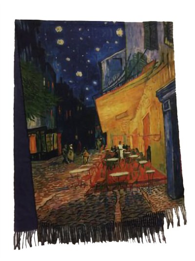 Bufanda cuadro terraza de café nocturna