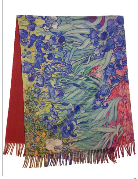 Bufanda cuadro lirios en flor