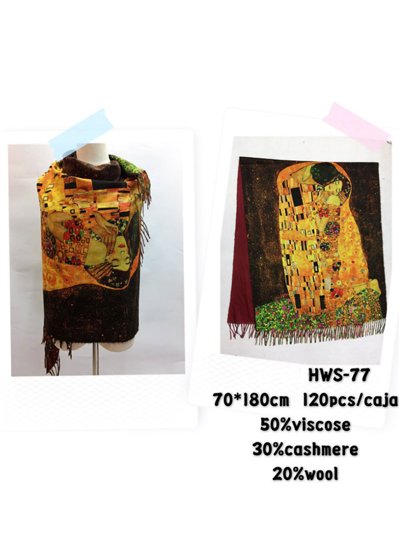 Bufanda cuadro el beso dorado 2