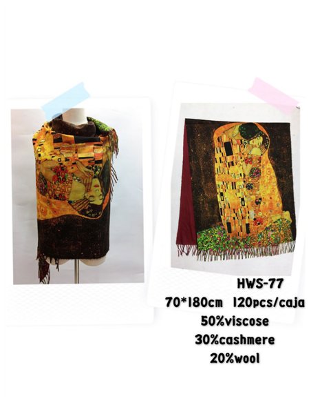 Bufanda cuadro el beso dorado