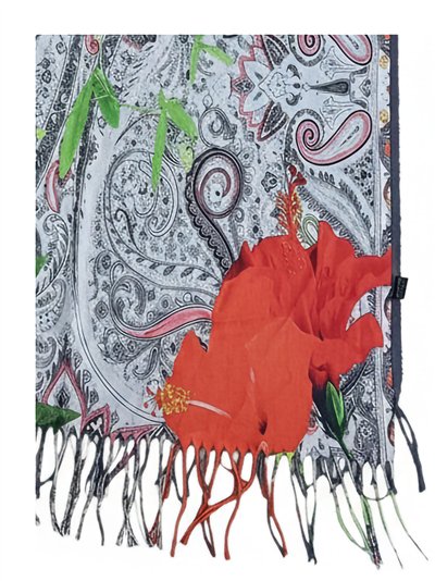 Bufanda flores hibisco y paisley