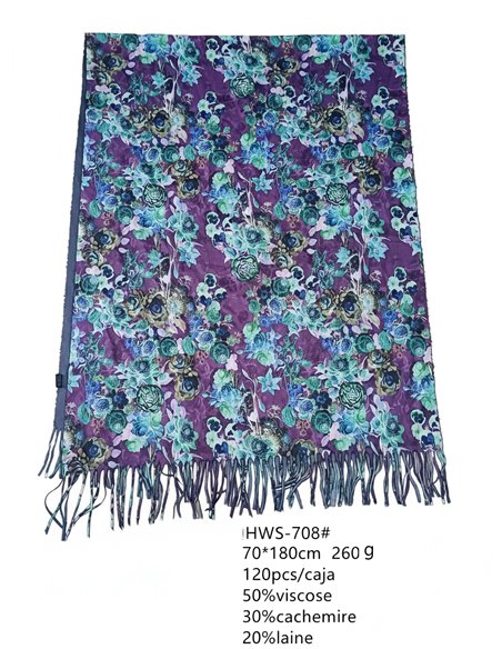 Bufanda flores jardín acuarela