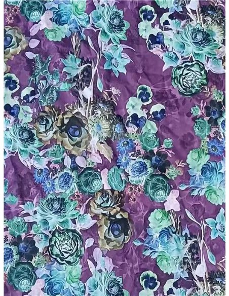 Bufanda flores jardín acuarela