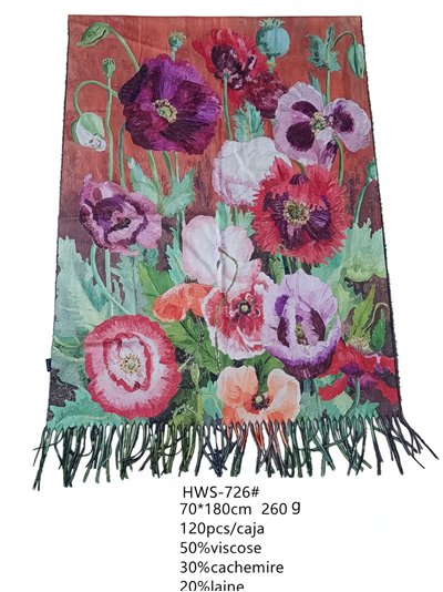 Bufanda flores grandes multicolor 2