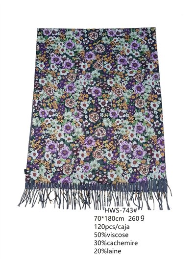 Bufanda flores pequeñas multicolor 2