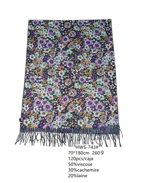 Bufanda flores pequeñas multicolor