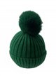 Gorro de punto canalé afelpado con pompón básico