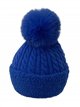 Gorro trenzado afelpado con vuelta borreguito y pompón