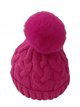 Gorro trenzado afelpado con pompón de angora