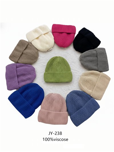 Gorro de punto con vuelta forro suave 2