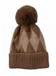 Gorro de rombos afelpado con pompón suave