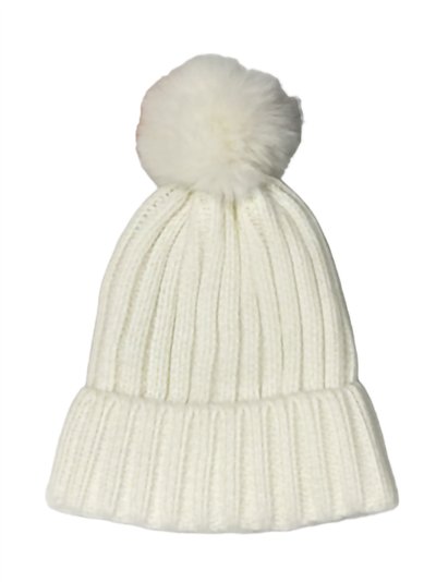 Gorro de canalé afelpado con pompón suave