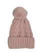 Gorro trenzado afelpado con pompón suave