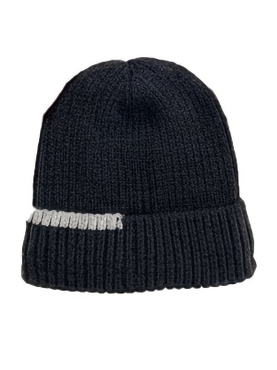 Gorro hombre punto canalé franja forro suave