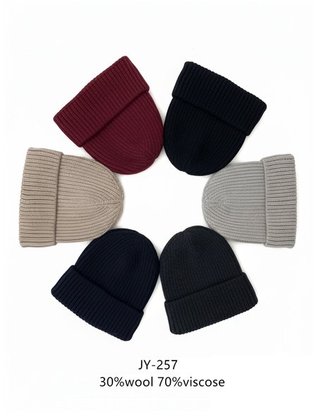 Gorro hombre punto canalé vuelta forro suave