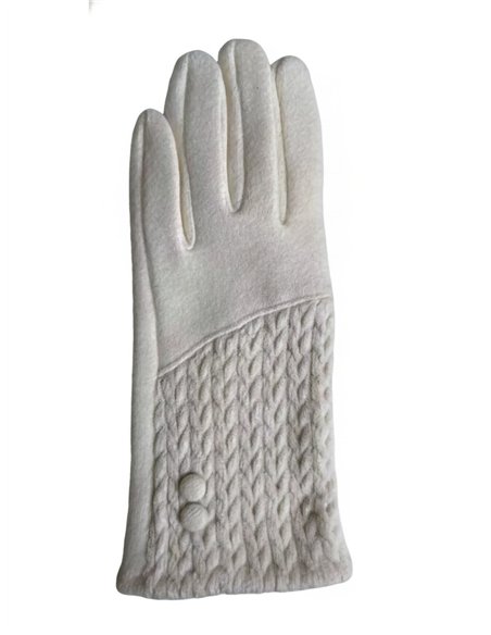 Guantes paño con puño trenzado y botones