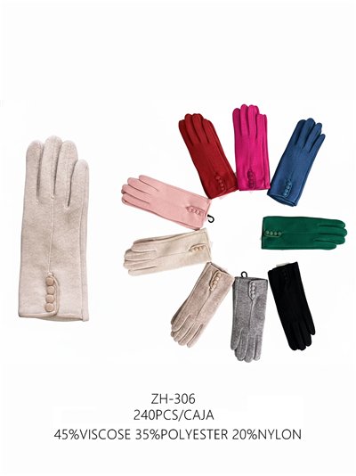 Guantes paño con cuatro botones decorativos