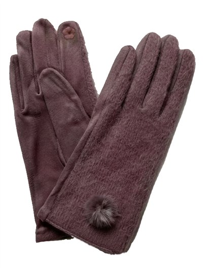 Guantes con pompón de pelo palma efecto ante  2
