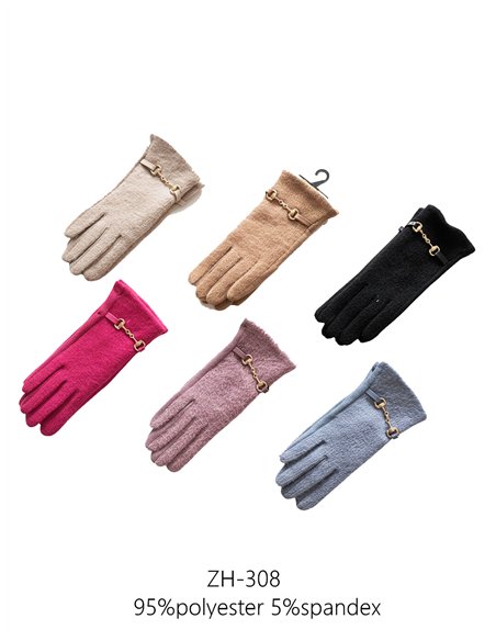 Guantes cadena decorativa palma efecto ante