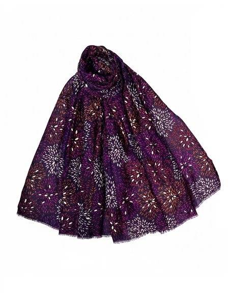 Pañuelo flores metalizadas