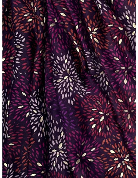 Pañuelo flores metalizadas