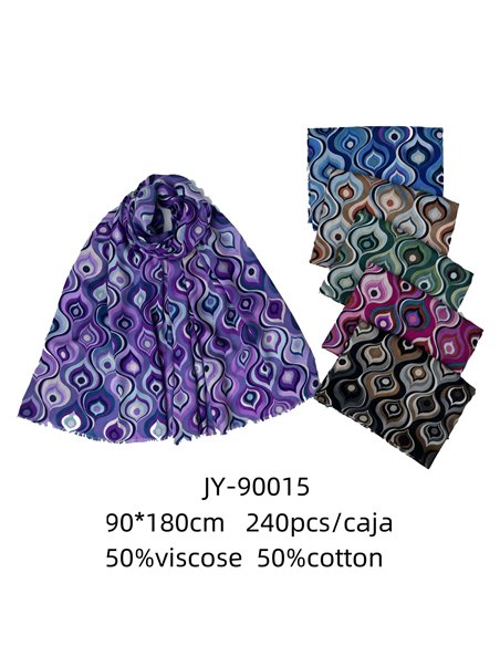 Pañuelo ondas retro multicolor