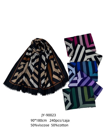 Pañuelo rayas diagonales bicolor