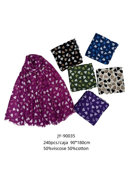 Pañuelo corazones estampados