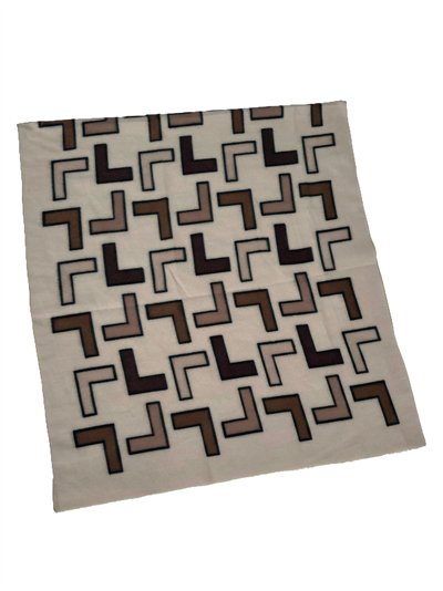 Bufanda jacquard geométrica mezcla de lana