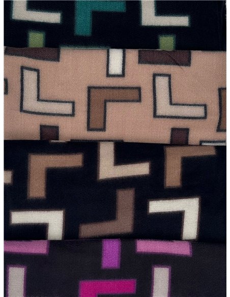 Bufanda jacquard geométrica mezcla de lana