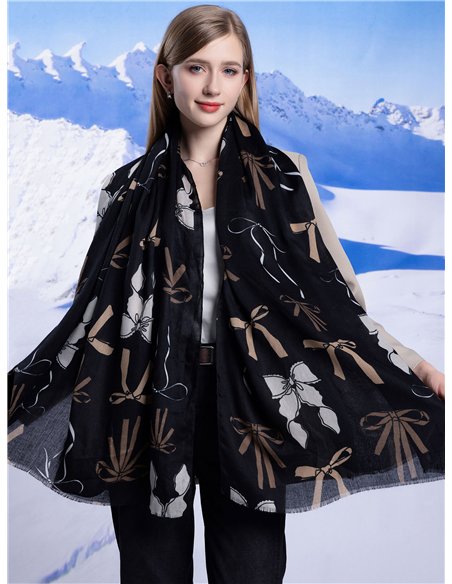 Bow print scarf